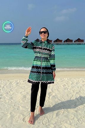 مایو حجاب سبز زنانه مخلوط پلی استر Ka Hijab - کد 666770605