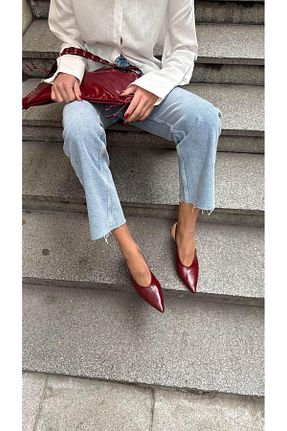 کفش پاشنه بلند کلاسیک زرشکی زنانه چرم مصنوعی Eataly Shoes - کد 929888775