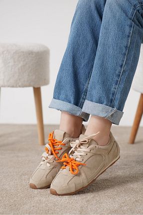کفش اسنیکر قهوه ای زنانه چرم اصل luuq shoes - کد 929891440