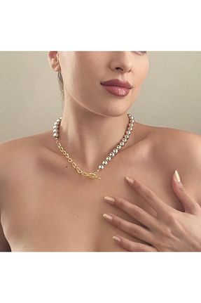 گردنبند جواهر متالیک زنانه منجق EMC - کد 929892598