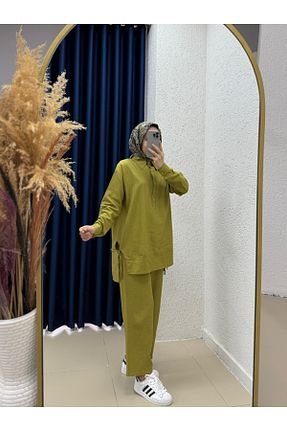 ست بالاتنه و پائین تنه حجاب سبز بچه گانه رگولار Ebrar Store - کد 929892535