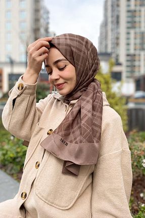 شال قهوه ای زنانه پلی استر Aker - کد 814899153