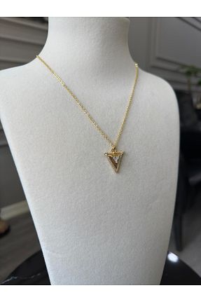 گردنبند استیل ( فولاد ) زرد زنانه استیل ضد زنگ Store - کد 929889971