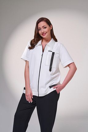 کت سایز بزرگ زنانه پنبه ای DE WHITES - کد 929909738