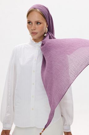 شال بنفش زنانه پنبه ای FENZA SCARF - کد 929893517