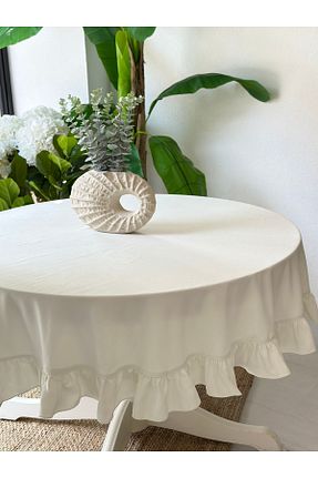 رومیزی سفید مخمل Decamor home - کد 897776195