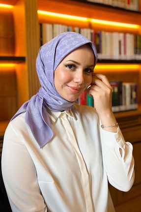 روسری بنفش پنبه پلی استر Aker - کد 809320297