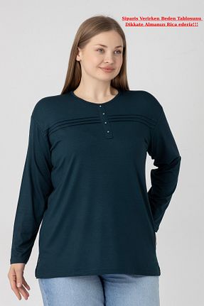 بلوز سایز بزرگ فیروزه ای زنانه Relaxed Orly More - کد 929633090