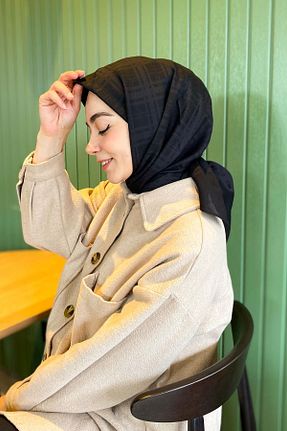 روسری مشکی پنبه پلی استر Aker - کد 814894298