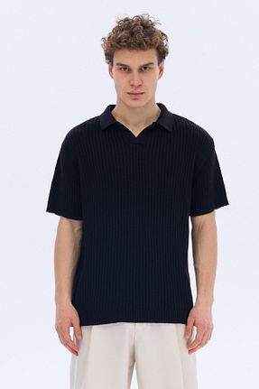 تیشرت مشکی مردانه اورسایز İLKCET MODA - کد 929925051