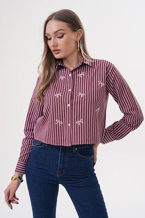 پیراهن زرشکی زنانه کراپ Laressi - کد 929910299