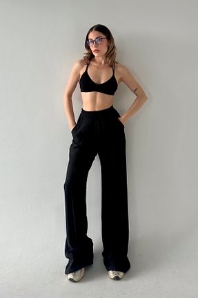 شلوار مشکی زنانه کتان bb butik basic - کد 929918856