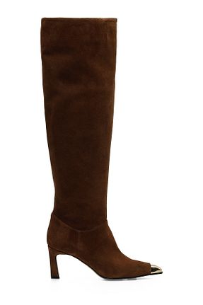 چکمه قهوه ای زنانه چرم خالص Nine West - کد 883064202