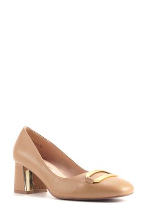 کفش پاشنه بلند کلاسیک قهوه ای زنانه چرم مصنوعی Nine West - کد 856409944