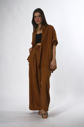 ست بالاتنه و پائین تنه بژ زنانه بافتنی ABBRA - کد 929930360
