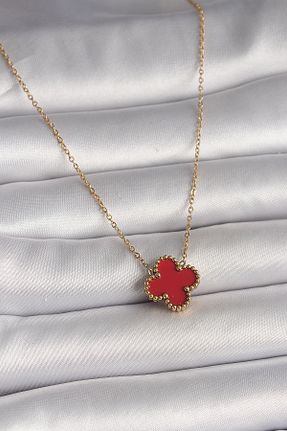 گردنبند استیل ( فولاد ) رنگی زنانه استیل ضد زنگ BZK ACCESSORİES - کد 932785100