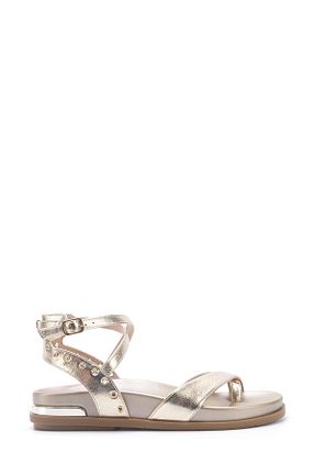 صندل طلائی زنانه پاشنه تخت Nine West - کد 924277046