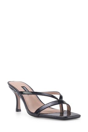 دمپائی مشکی زنانه چرم مصنوعی Nine West - کد 789608904