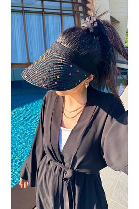 کلاه مشکی زنانه حصیر Luminos Butik - کد 920513649