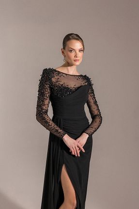 لباس مجلسی و فارغ التحصیلی مشکی زنانه توری Kenzel - کد 929934068