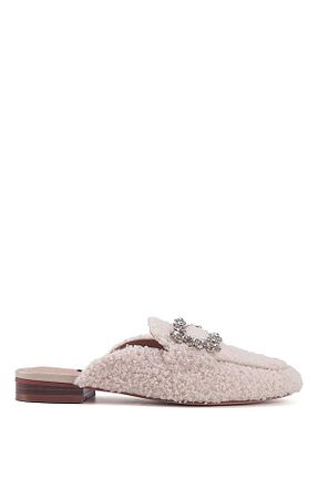دمپائی خانگی بژ زنانه چرم خالص Nine West - کد 763386271