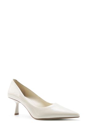 کفش پاشنه بلند کلاسیک سفید زنانه چرم مصنوعی Nine West - کد 899658003