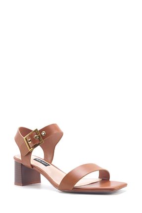 صندل قهوه ای زنانه پاشنه ضخیم Nine West - کد 899657867