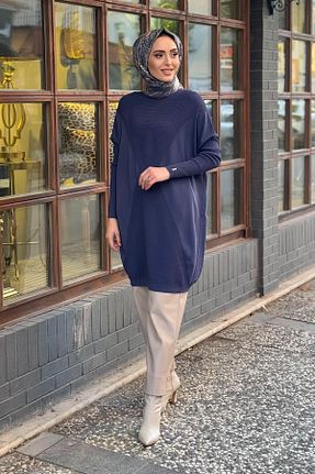 تونیک حجاب سرمه ای زنانه تریکو Invee - کد 866835342