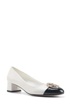 کفش پاشنه بلند کلاسیک سفید زنانه چرم مصنوعی Nine West - کد 899657829