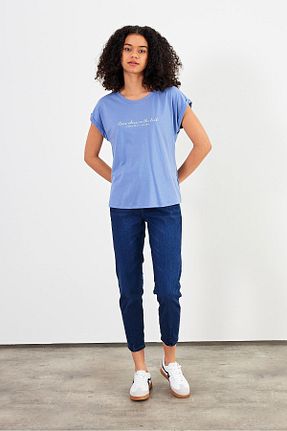 تیشرت آبی زنانه رگولار VENA - کد 816522944