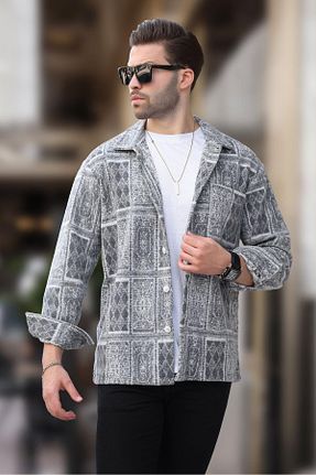 پیراهن طوسی مردانه رگولار Madmext - کد 857625370