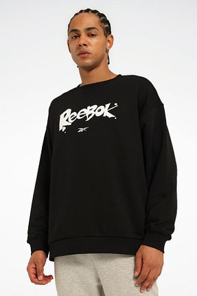 سوئیشرت مشکی مردانه چاپی Reebok - کد 922649097