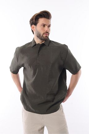 پیراهن خاکی مردانه اورسایز Madmext - کد 929947509
