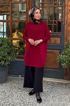تونیک حجاب زرشکی زنانه پنبه ای Invee - کد 866833977