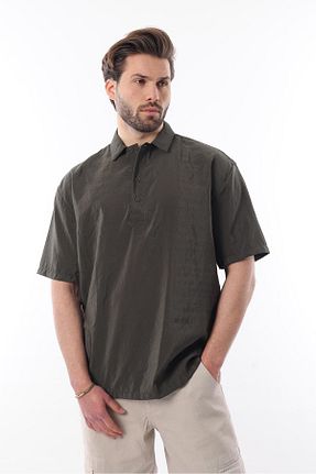پیراهن خاکی مردانه اورسایز Madmext - کد 929947509
