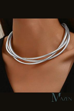 گردنبند جواهر طوسی زنانه رودیوم MAZEN - کد 929956936