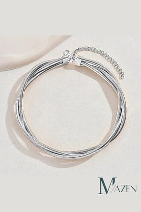 گردنبند جواهر طوسی زنانه رودیوم MAZEN - کد 929956936