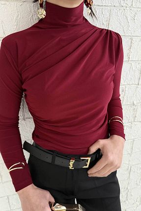 بلوز حجاب زرشکی Balık Melike Tatar - کد 929965473
