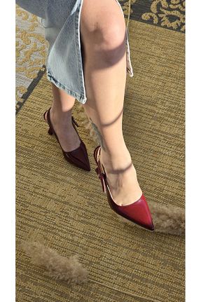 کفش پاشنه بلند کلاسیک زرشکی زنانه چرم مصنوعی Melinta Shoes - کد 929964691