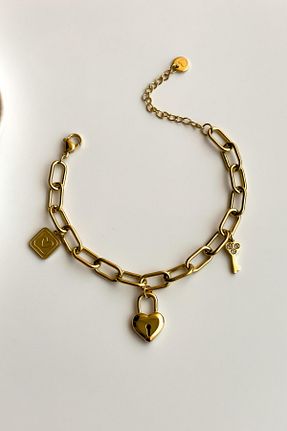 دستبند استیل (فولاد) زرد زنانه استیل ضد زنگ Radino Collection - کد 929972392