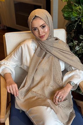 شال طوسی زنانه ابریشم ipekevi - کد 929980059