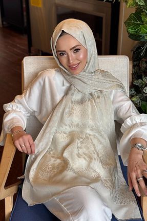 شال سفید زنانه ابریشم ipekevi - کد 929980031