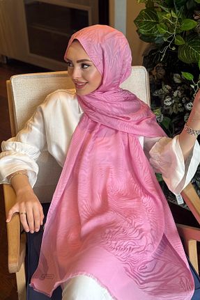 شال صورتی زنانه ابریشم ipekevi - کد 929980077