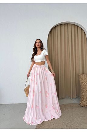 دامن صورتی زنانه پارچه Modesto - کد 929982195