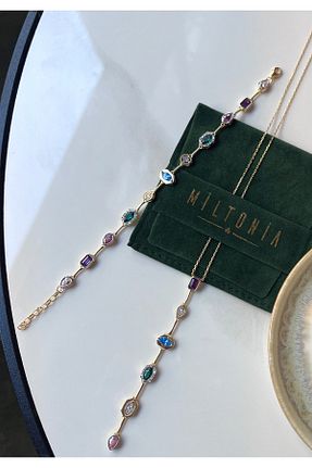 دستبند نقره زرد زنانه 925 عیار Miltonia - کد 929984256