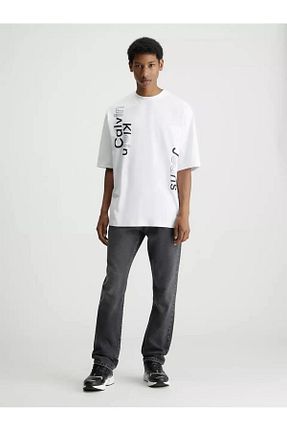 تیشرت سفید مردانه یقه دوچرخه Calvin Klein - کد 809903464