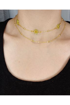 گردنبند جواهر سبز زنانه روکش طلا Crystal Atelier - کد 930002894