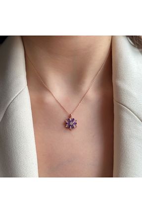گردنبند نقره بنفش زنانه 925 عیار LOTUS JW - کد 930008533