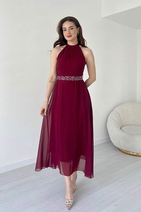 لباس زرشکی زنانه بافتنی Aventien - کد 930054023