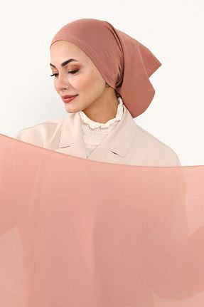 شال قهوه ای زنانه پلی استر Aisha